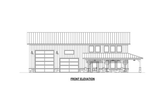 Exterior - Front Elevation 5 for Barndominium House Plan #1084-12 - 3 bed, 2.5 bath