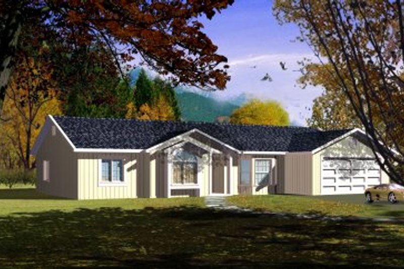 House Design - Adobe / Southwestern Exterior - Front Elevation Plan #1-382