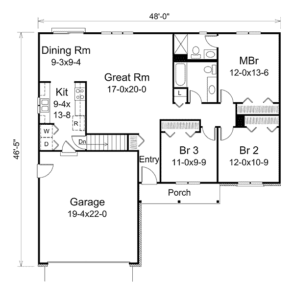 Dream House Plan - Ranch Floor Plan - Main Floor Plan #57-508
