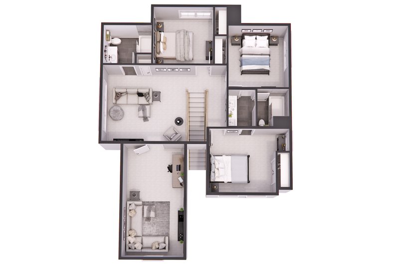 House Blueprint - Floor Plan - Upper Floor 1 for Farmhouse House Plan #51-1274 - 4 bed, 3.5 bath