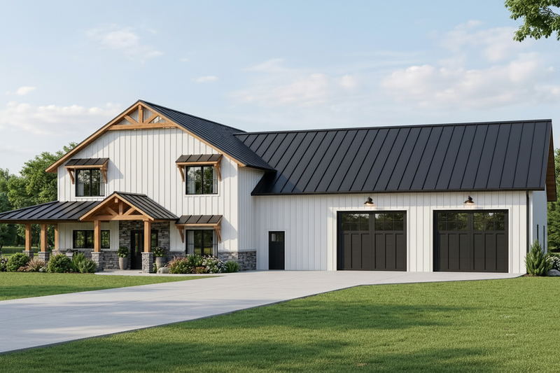 Exterior - Front Elevation 2 for Farmhouse House Plan #1064-127 - 3 bed, 2.5 bath