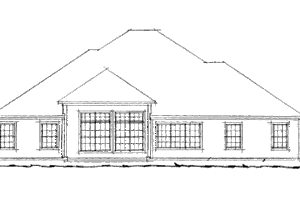 Exterior - Rear Elevation for Traditional House Plan #20-363 - 4 bed, 3 bath