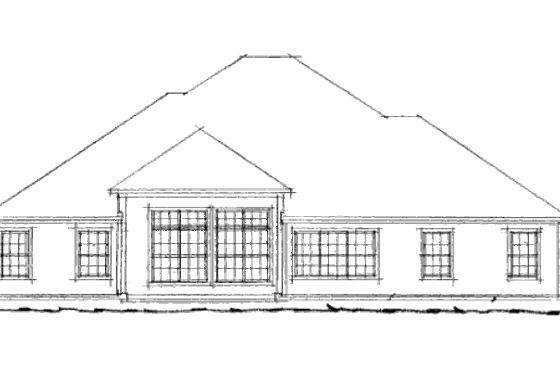 Exterior - Rear Elevation for Traditional House Plan #20-363 - 4 bed, 3 bath