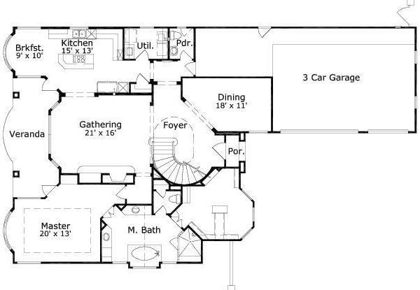 European Floor Plan - Main Floor Plan #411-885