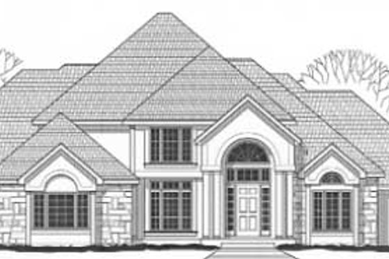 Exterior - Front Elevation for Traditional House Plan #67-464 - 4 bed, 6 bath