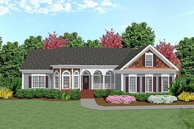 House Blueprint - Country Exterior - Front Elevation Plan #56-151