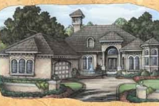 European Exterior - Front Elevation Plan #115-116