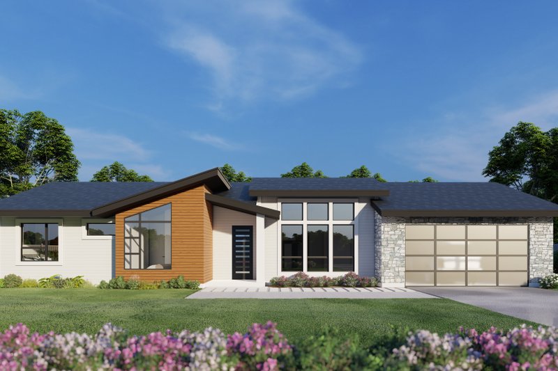 Contemporary Style House Plan - 3 Beds 2 Baths 1574 Sq/Ft Plan #112-173