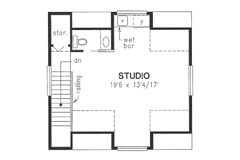 Home Plan - Floor Plan - Upper Floor for Cottage House Plan #18-4356, 1 bath