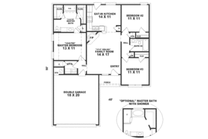 Floor Plan - Main Floor for European House Plan #81-149 - 3 bed, 2 bath