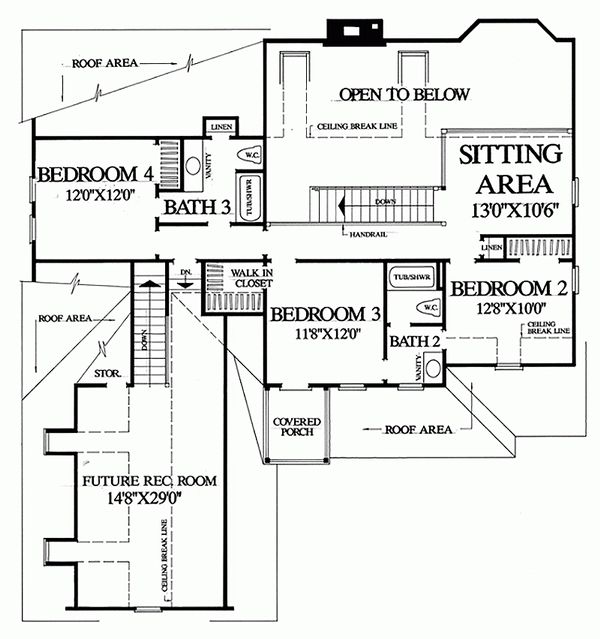 Victorian Floor Plan - Upper Floor Plan #137-164