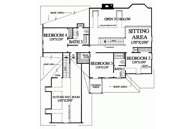 Dream House Plan - Floor Plan - Upper Floor for Victorian House Plan #137-164 - 4 bed, 3.5 bath