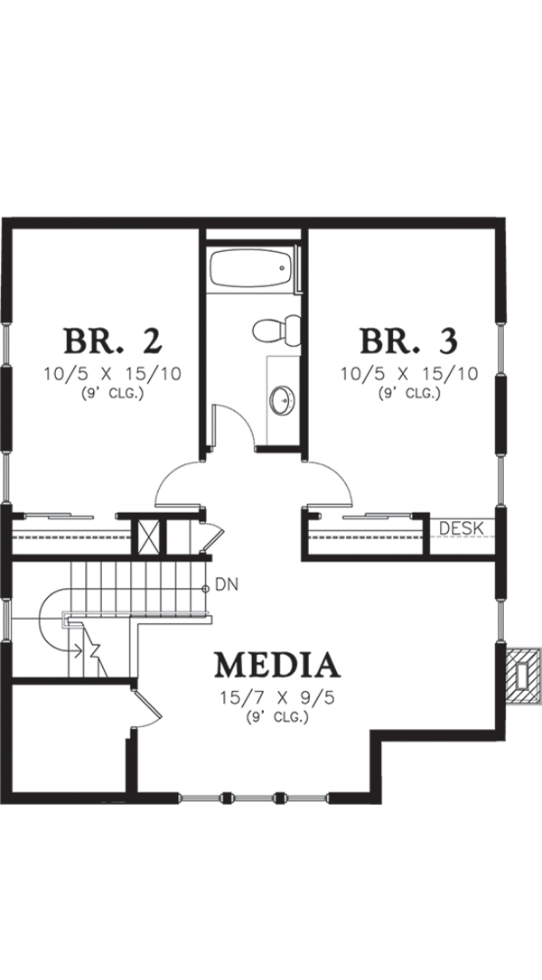 Dream House Plan - Cottage Floor Plan - Upper Floor Plan #48-572