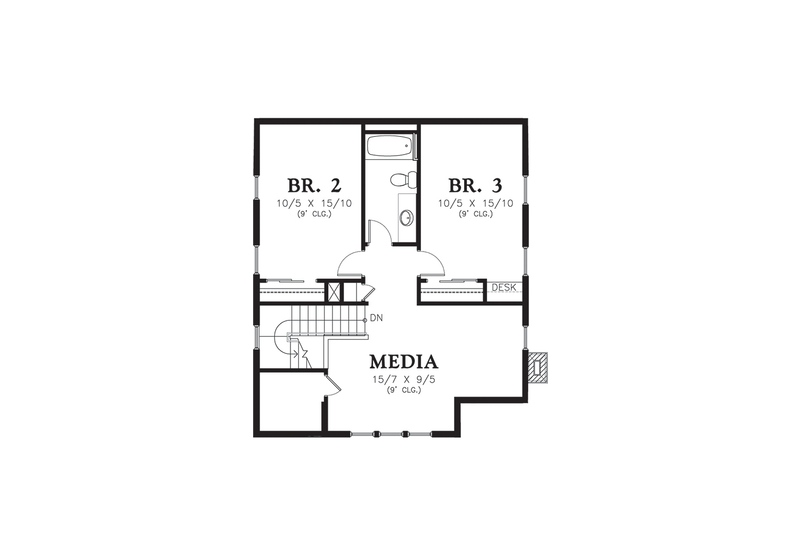 Architectural House Design - Floor Plan - Upper Floor for Cottage House Plan #48-572 - 3 bed, 2.5 bath