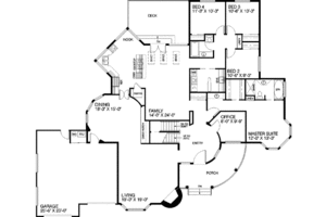 Floor Plan - Main Floor for Ranch House Plan #60-217 - 4 bed, 2 bath