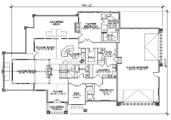 Home Plan - Craftsman Floor Plan - Main Floor Plan #5-466