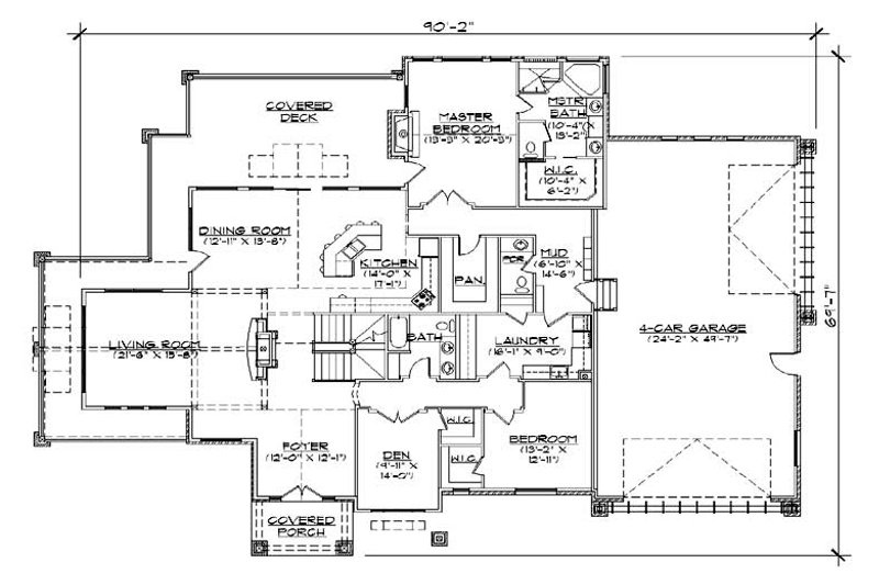 Home Plan - Floor Plan - Main Floor for Craftsman House Plan #5-466 - 6 bed, 6 bath