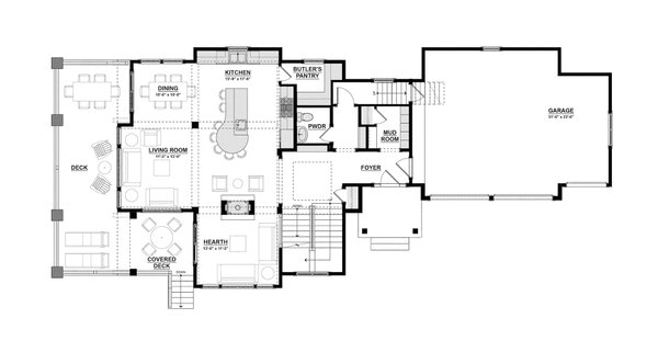 Floor Plan - Main Floor for Traditional House Plan #928-411 - 4 bed, 3.5 bath