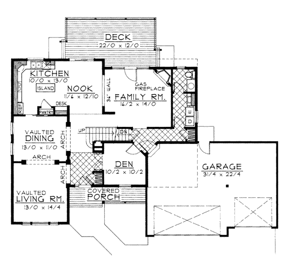 Traditional Floor Plan - Main Floor Plan #93-213