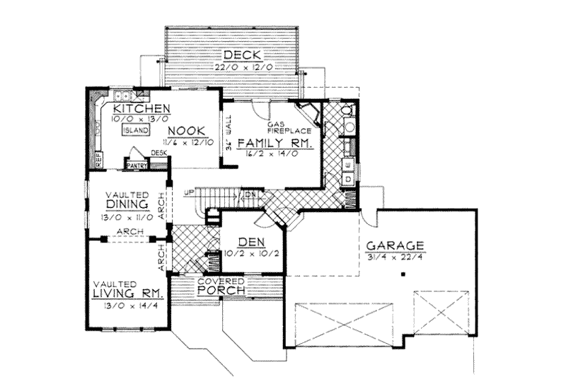 Home Plan - Floor Plan - Main Floor for Traditional House Plan #93-213 - 3 bed, 2.5 bath