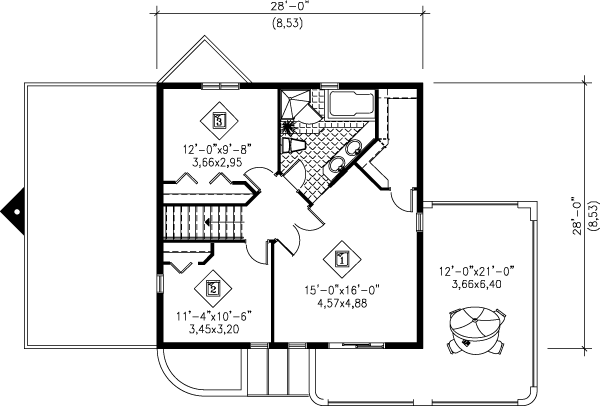 Contemporary Floor Plan - Upper Floor Plan #25-2166