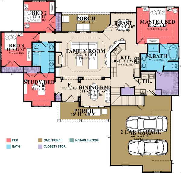 Traditional Floor Plan - Main Floor Plan #63-402