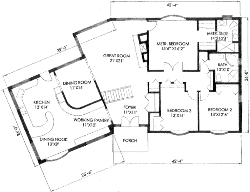 Ranch Style House  Plan  3 Beds 2 Baths 2400  Sq  Ft  Plan  