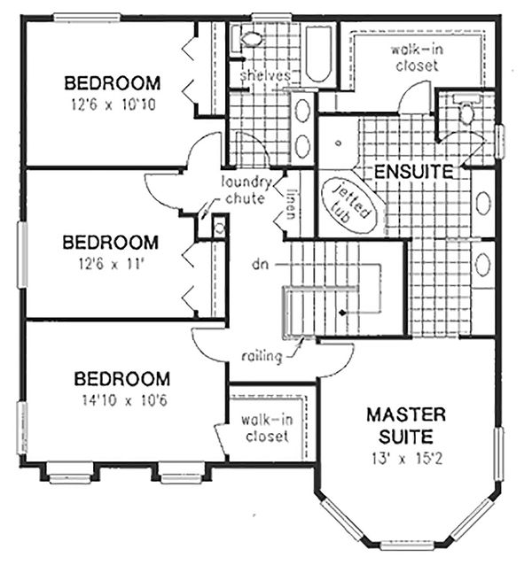 Architectural House Design - Victorian Floor Plan - Upper Floor Plan #18-245
