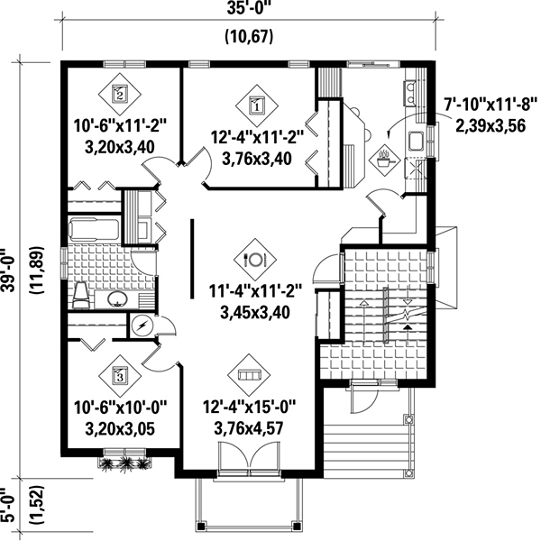 Traditional Floor Plan - Main Floor Plan #25-4187