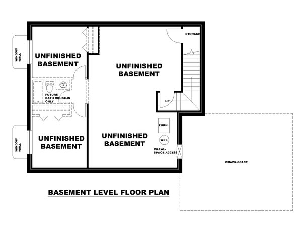 Architectural House Design - Bungalow Floor Plan - Lower Floor Plan #117-1079