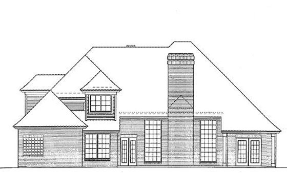 Exterior - Rear Elevation for European House Plan #310-873 - 4 bed, 3.5 bath