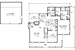 Floor Plan - Main Floor for Tudor House Plan #410-284 - 3 bed, 2.5 bath