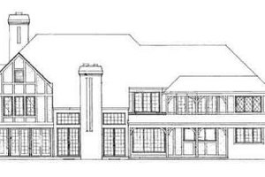 Exterior - Rear Elevation for Tudor House Plan #72-219 - 4 bed, 5.5 bath