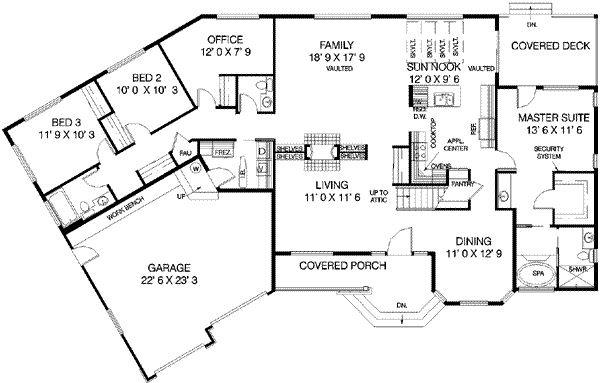 Traditional Floor Plan - Main Floor Plan #60-233