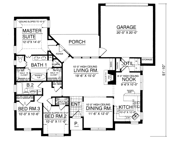 House Design - European Floor Plan - Main Floor Plan #40-114