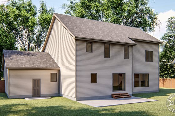 Exterior - Rear Elevation for Traditional House Plan #455-175 - 4 bed, 3.5 bath