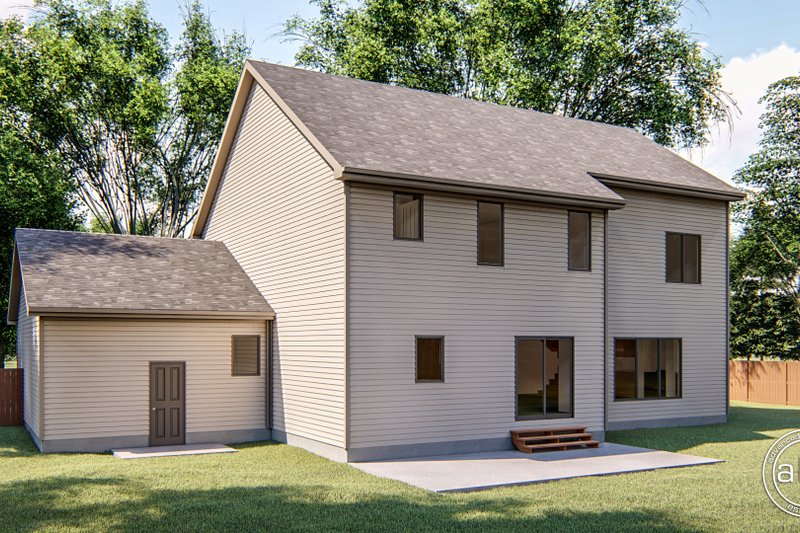 House Blueprint - Exterior - Rear Elevation for Traditional House Plan #455-175 - 4 bed, 3.5 bath