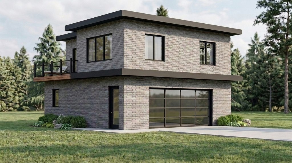 Exterior - Front Elevation 2 for Contemporary House Plan #1064-354 - 2 bed, 1 bath