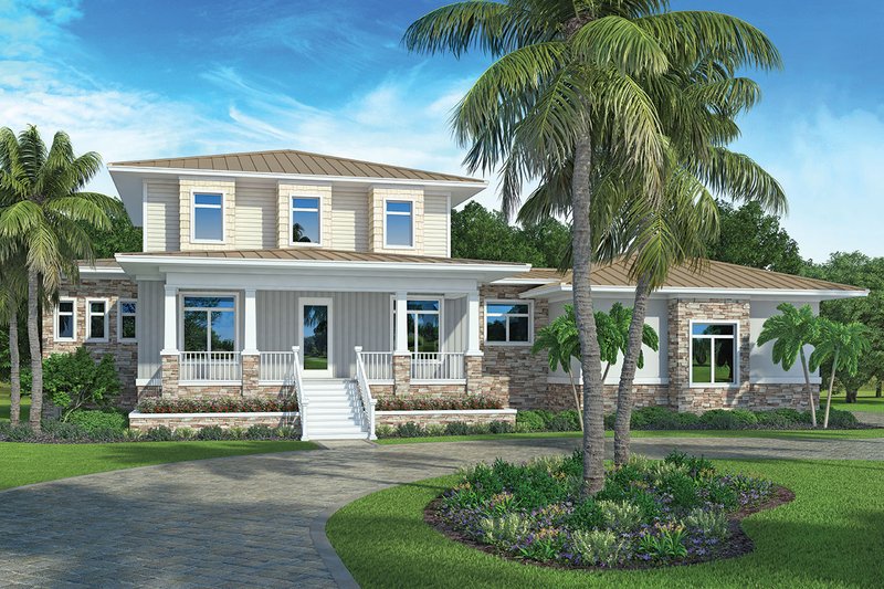 Architectural House Design - Southern Exterior - Front Elevation Plan #938-93