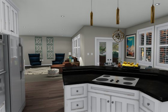 Interior - Kitchen 3 for Ranch House Plan #1060-2 - 2 bed, 2 bath