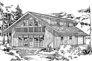Cottage Exterior - Front Elevation Plan #47-108