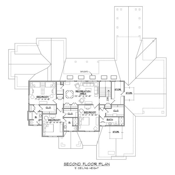 Contemporary Floor Plan - Upper Floor Plan #1054-32