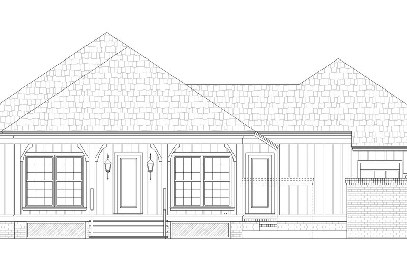 Home Plan - Exterior - Rear Elevation 1 for Traditional House Plan #45-620 - 3 bed, 2 bath