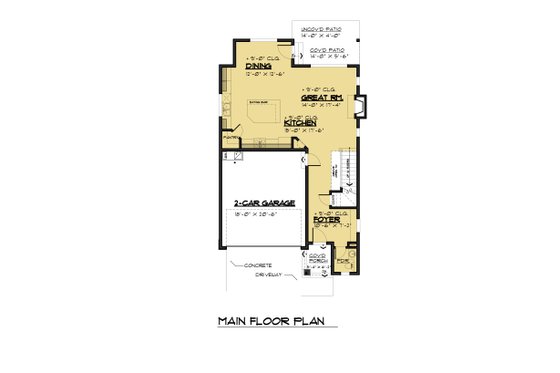 Floor Plan - Main Floor for Contemporary House Plan #1066-88 - 4 bed, 2.5 bath