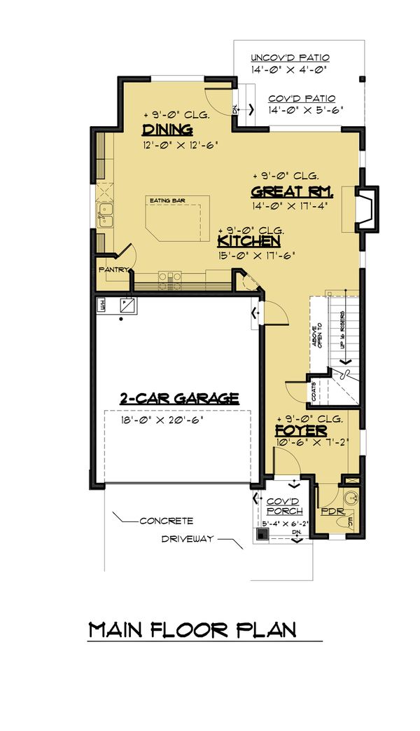Contemporary Floor Plan - Main Floor Plan #1066-88