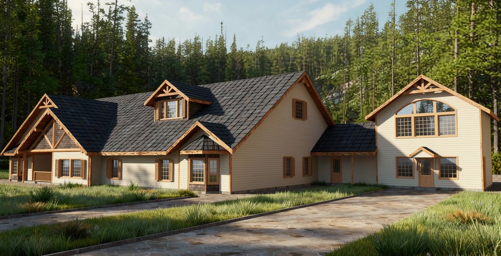 Exterior - Front Elevation 2 for Country House Plan #117-265 - 15 bed, 16 bath