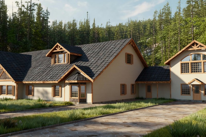 Exterior - Front Elevation 2 for Country House Plan #117-265 - 15 bed, 16 bath
