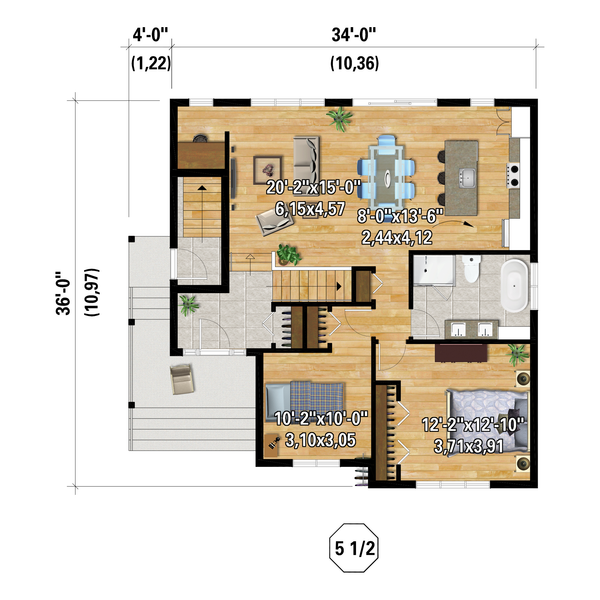 Farmhouse Floor Plan - Main Floor Plan #25-5020