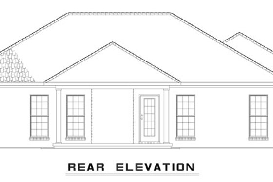 Exterior - Rear Elevation for Traditional House Plan #17-2247 - 4 bed, 2 bath