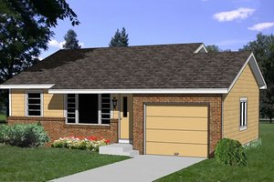Ranch Exterior - Front Elevation Plan #116-207